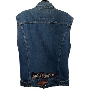 UP CYCLED VINTAGE LEVI’S VEST WITH HARLEY DAVIDSON PATCHES